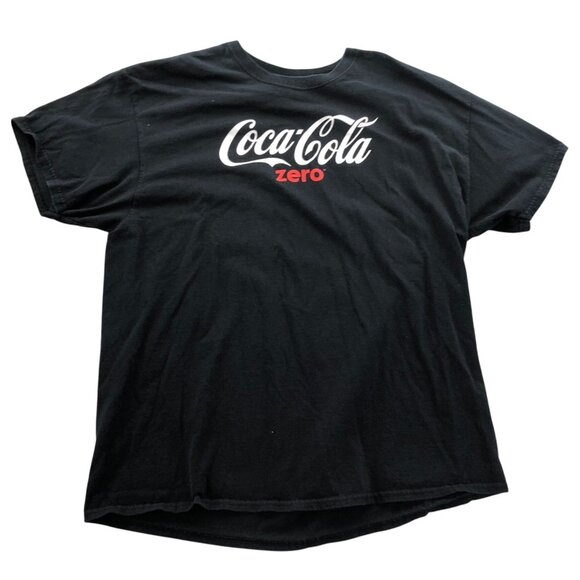 Gilddan Mens Coca-Cola Zero T-Shirt XL Black Gildan Heavy Cotton Graphi Tee - Picture 1 of 9